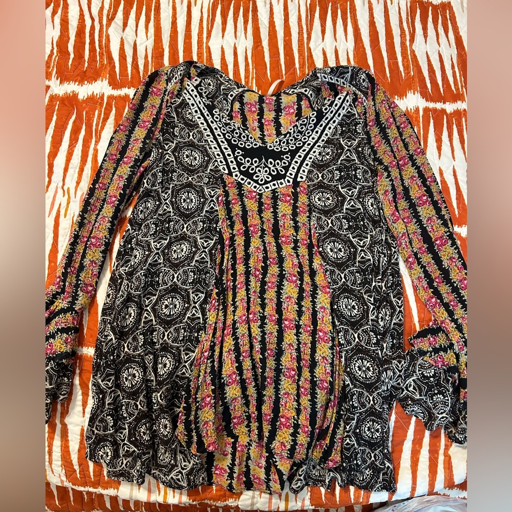 Free People Bell Sleeve Mini Dress